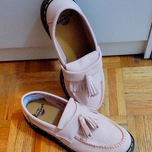 Dr Martens Adrian suede Baby Pink Loafers (Never Worn)